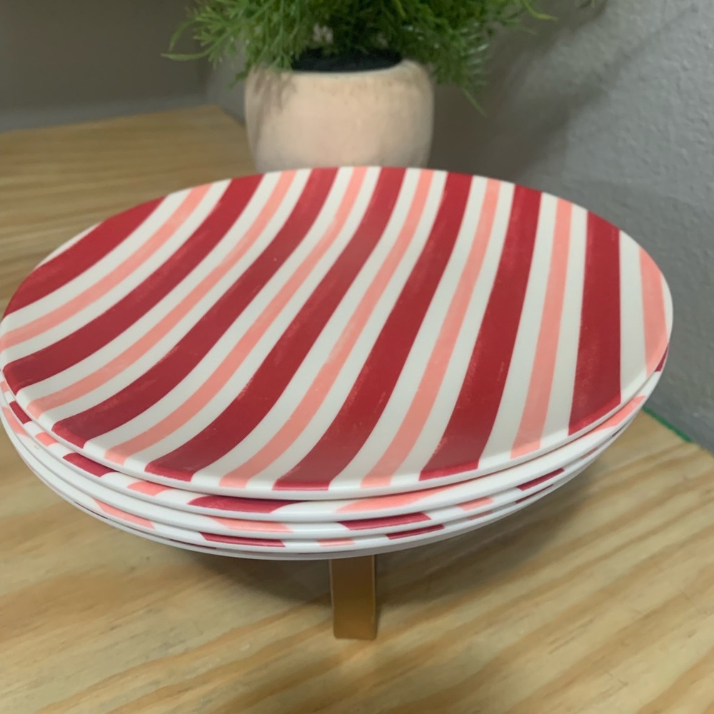 Threshold Christmas Holiday Striped Melamine Plate